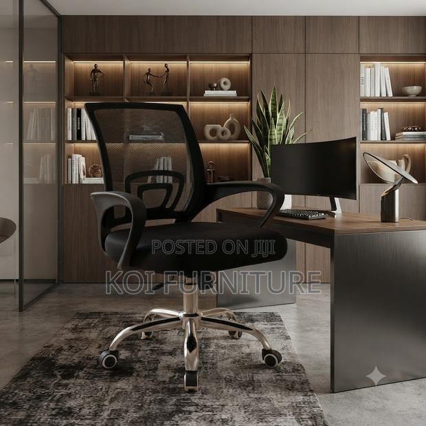 Office Chairs; Mid Back Mesh Clerical Ergonomic Swivel Boss Chair - thumbnail 5