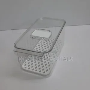 4l Clear Fridge Organizer Box With Drain Tray - Fresh Keeper