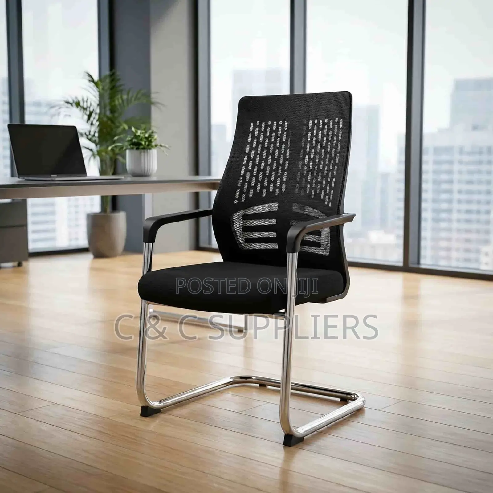Black Mesh Ergonomic Guest Chair