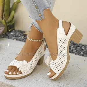 Flowered Peeps Toe Heel