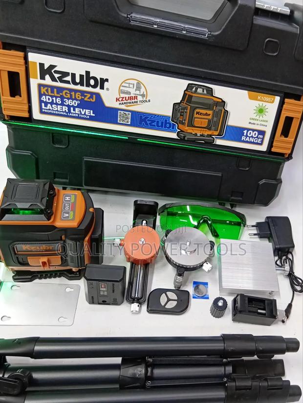 4d 16 Lines 360° Green Laser Level With Tripod, Remote Carry Case