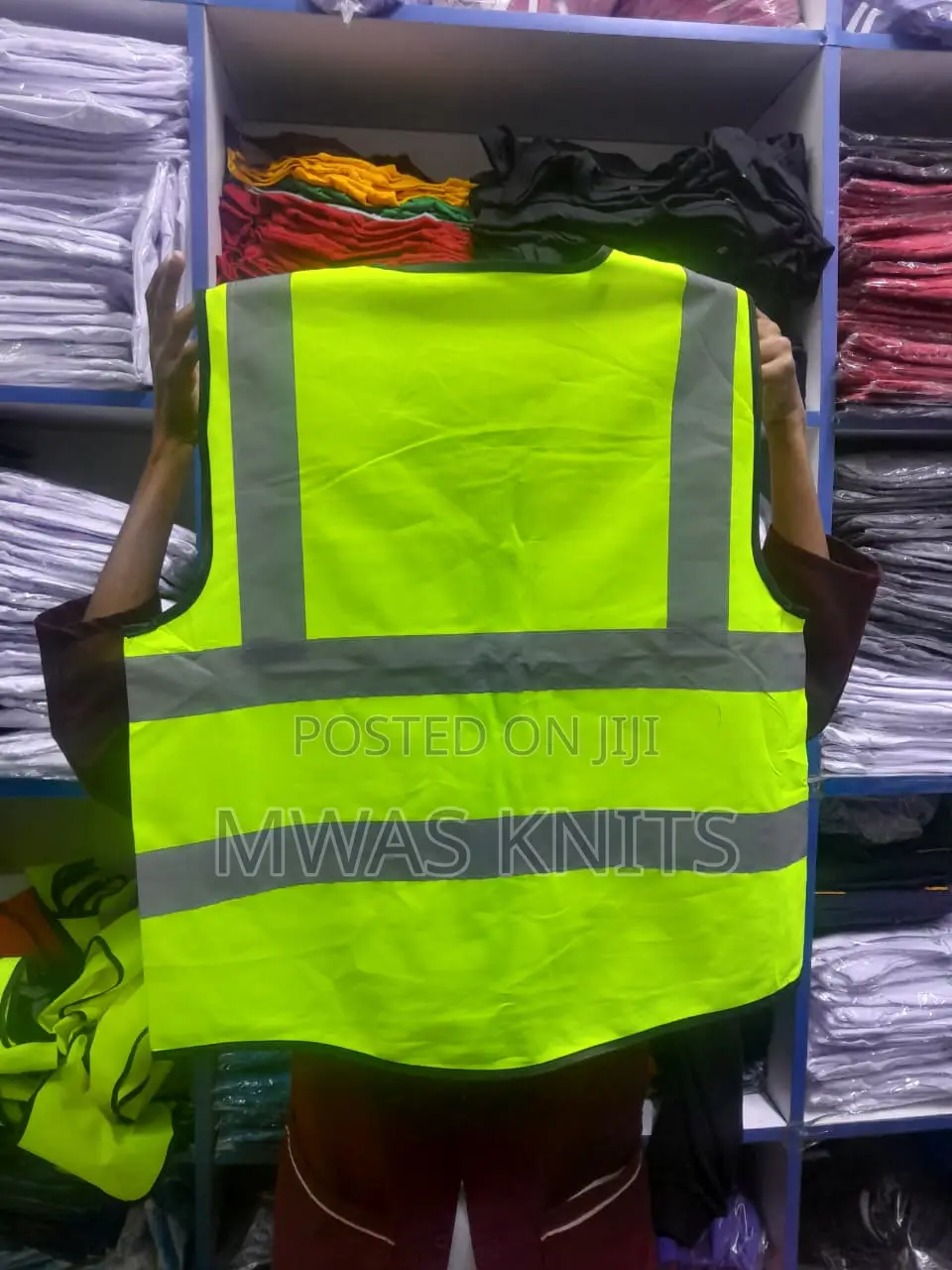Lime Green Plain Reflector Zip And Pocket