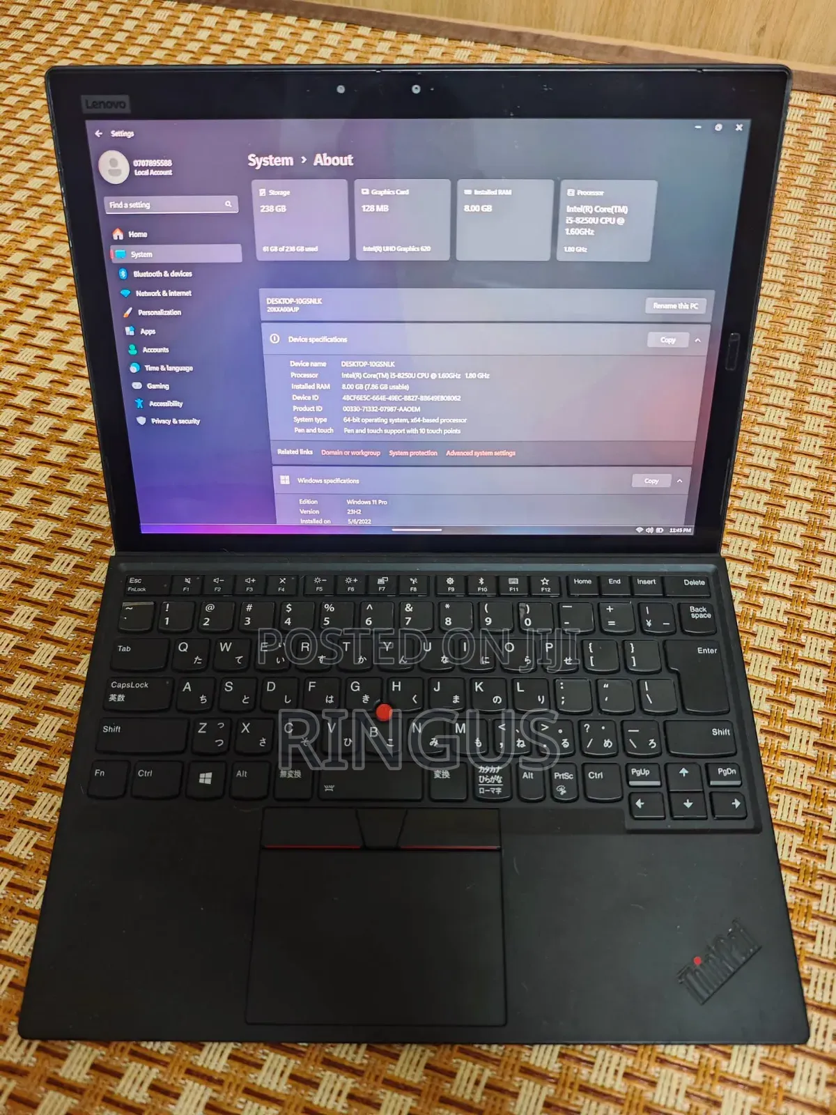New Lenovo ThinkPad X1 Tablet (3rd Gen) 8GB Intel Core i7 SSD 256GB