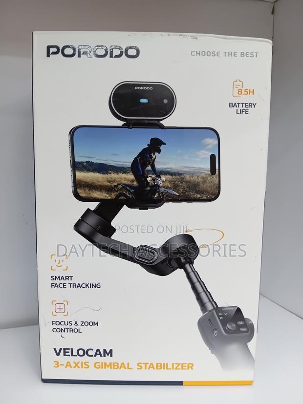 Porodo Velocam 3-Axis Gimbal Stabilizer With Smart Face Tracking.