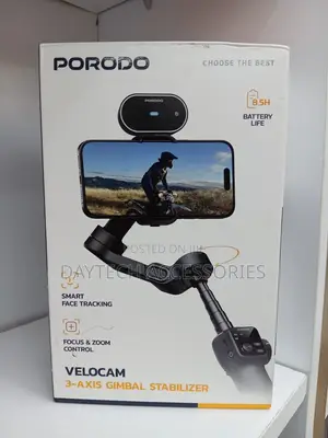 Porodo Velocam 3-Axis Gimbal Stabilizer With Smart Face Tracking.