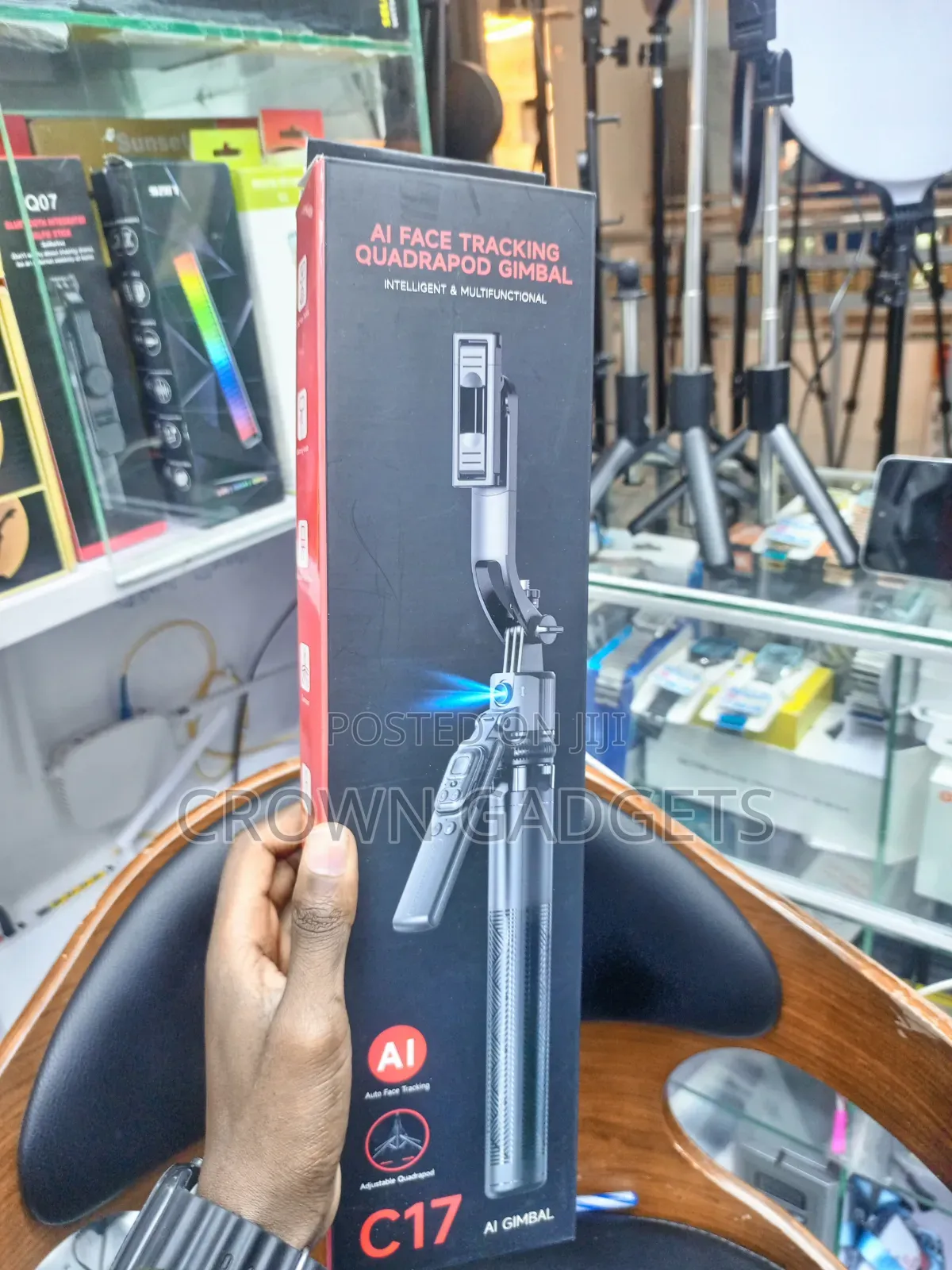 C17 Ai Face Tracking Selfie Stick With Gesture Control