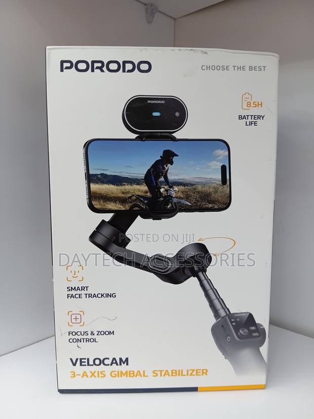 Porodo Velocam 3-Axis Gimbal Stabilizer for iPhone Android - thumbnail 2