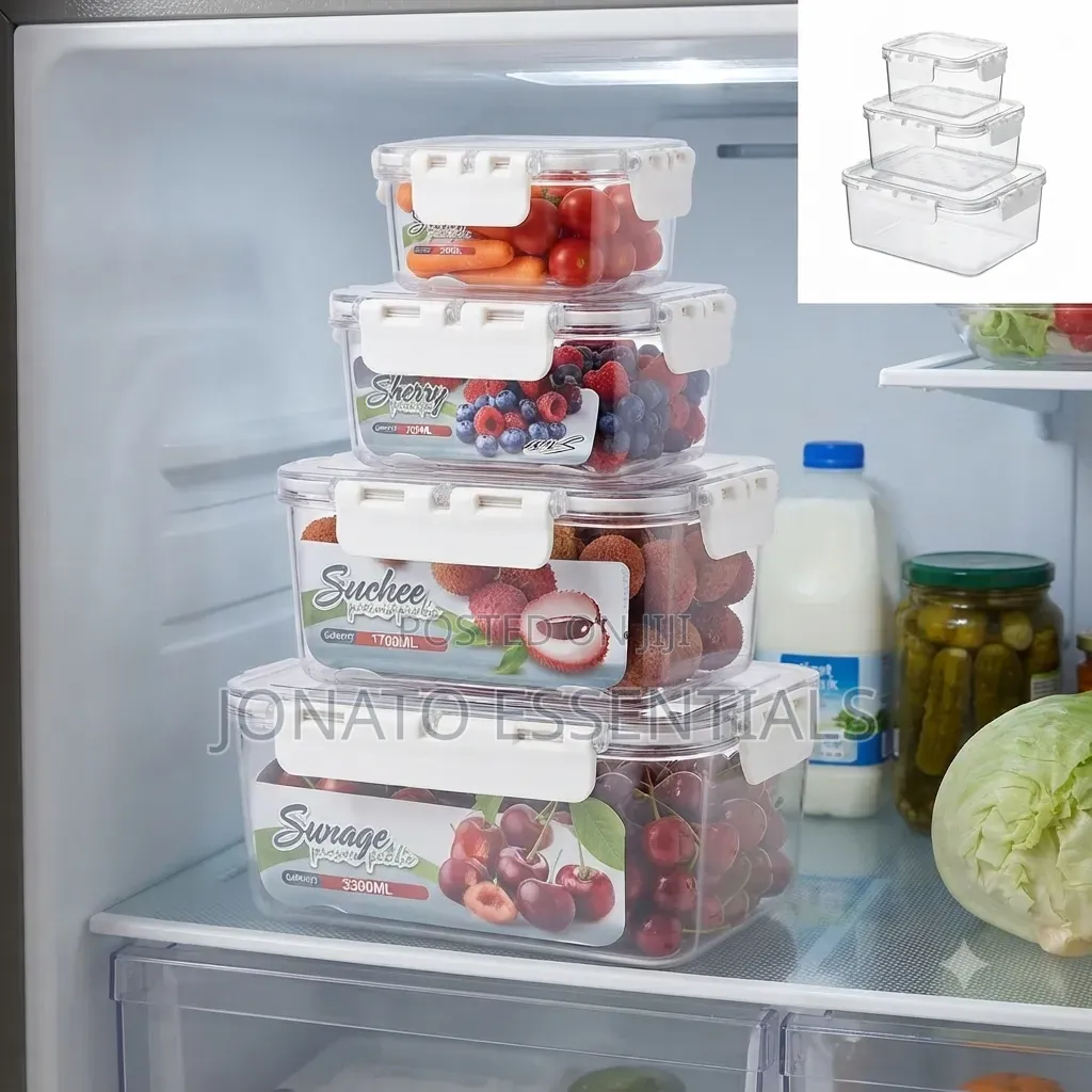 4-Piece Airtight Food Storage Container Set - Kitchen Organizers