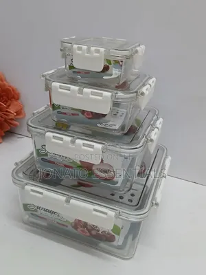 4-Piece Airtight Food Storage Container Set - Kitchen Organizers