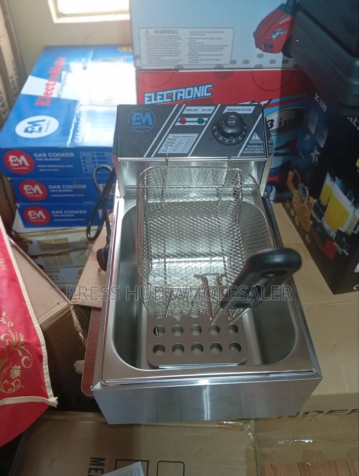 Electromate 6l Commercial Electric Deep Fryer - 1500w Stainless Stee