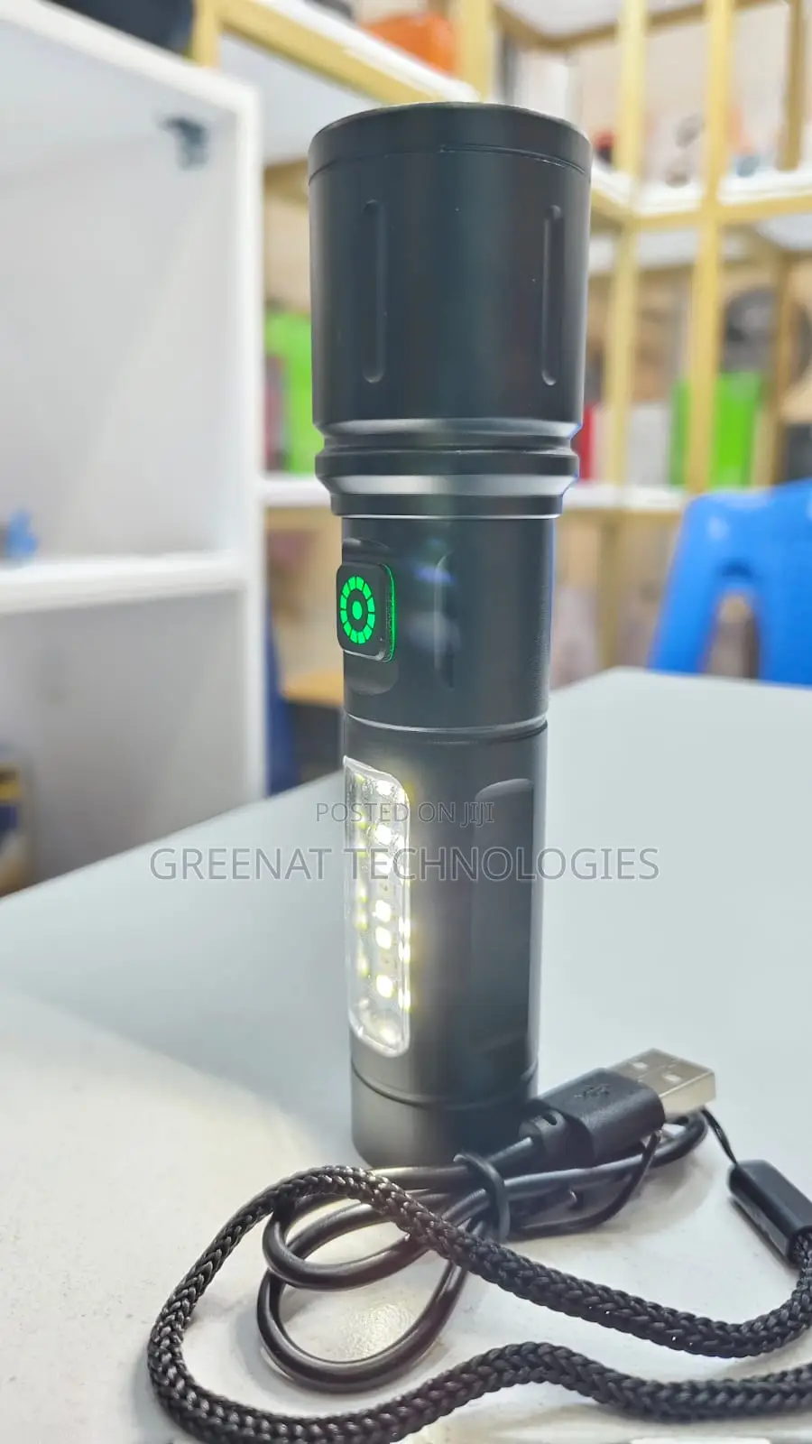 Ph-239sx Rechargeable Flashlight With Cob Side+ Red + Blue Light