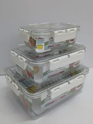 3-Piece Airtight Acrylic Food Storage Container Set - Clear