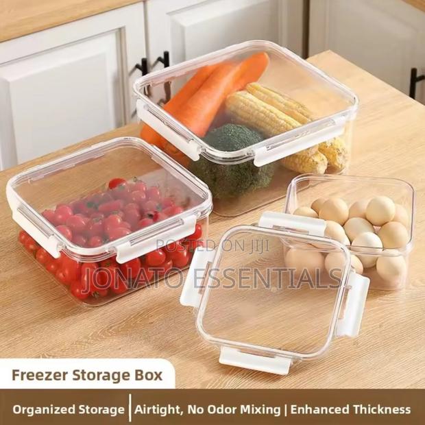 3-Piece Airtight Acrylic Food Storage Container Set - Clear - thumbnail 3