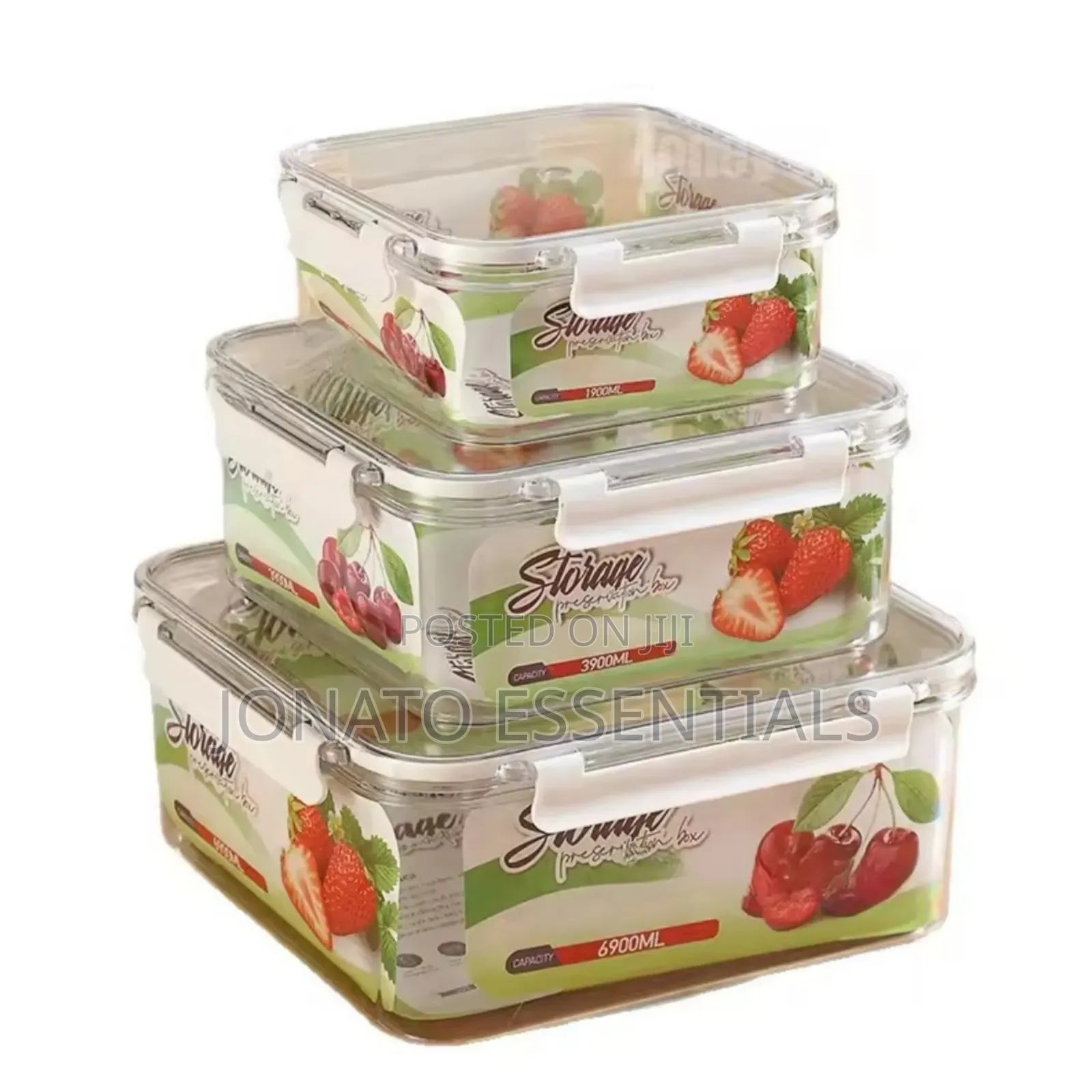 3-Piece Airtight Acrylic Food Storage Container Set - Clear