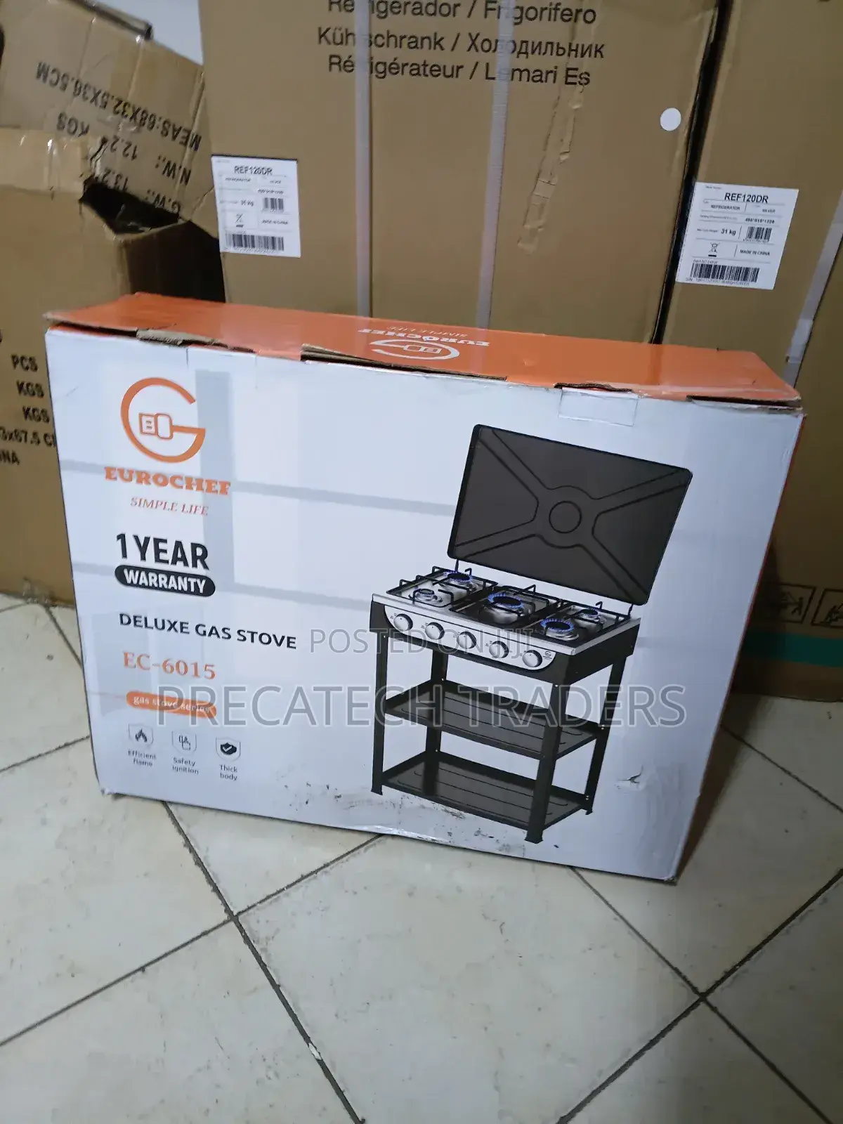 Eurochef 5 Burner Table Top Gas Stove With Storage Rack