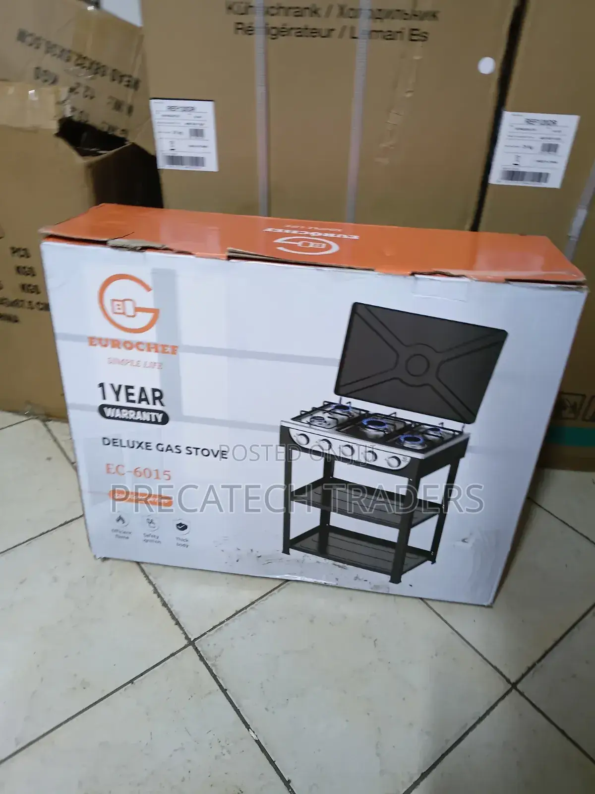 Eurochef 5 Burner Deluxe Gas Cooker – 1 Year Warranty
