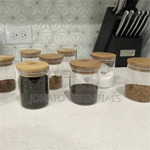 12pcs Glass Storage Jars With Bamboo Lids - Airtight Pantry Organizers