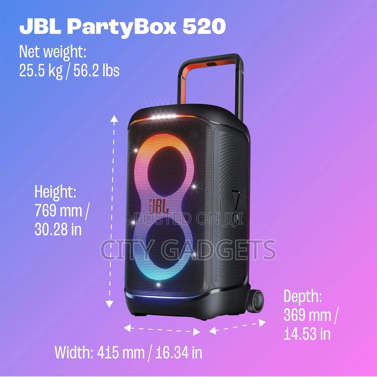 JBL Partybox 520 - Portable Party Speakers