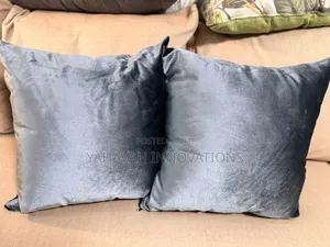 Plush Grey Velvet Throw Pillows, Pair With Inserts (Karen)