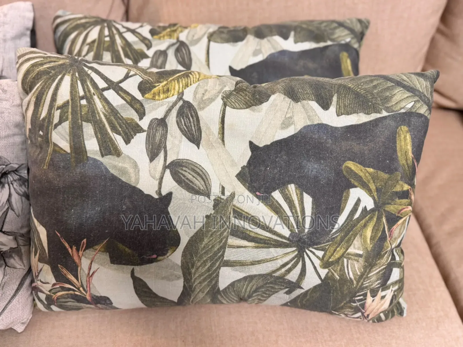 Striking Safari Botanical Print Pillows, Set of 4, 55x35cm (Karen)