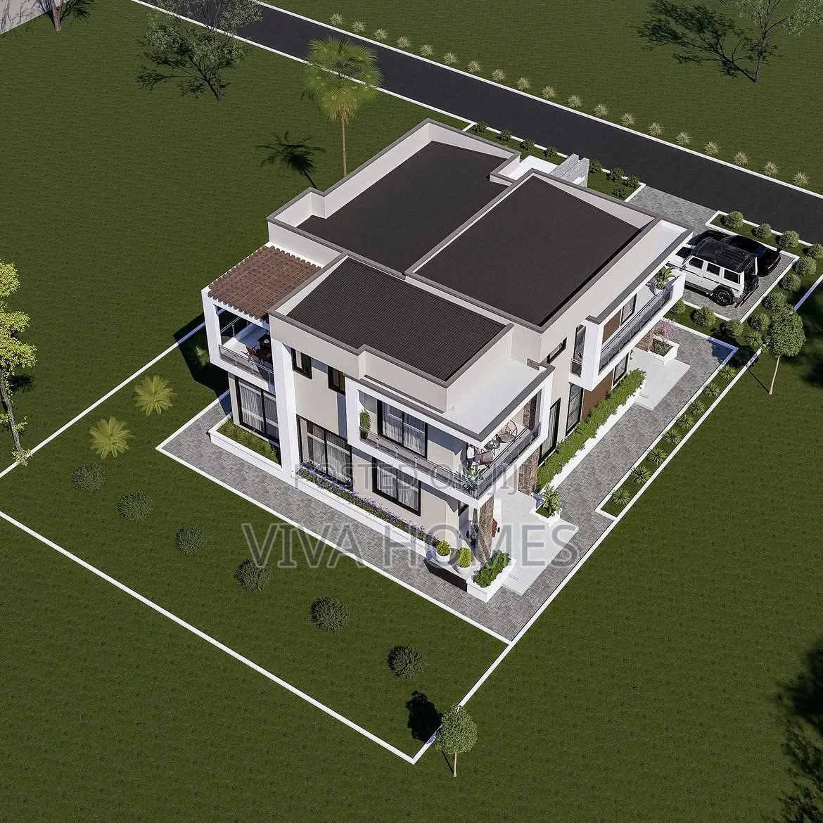 Modern 4 Bedroom Mansion Architectural Design