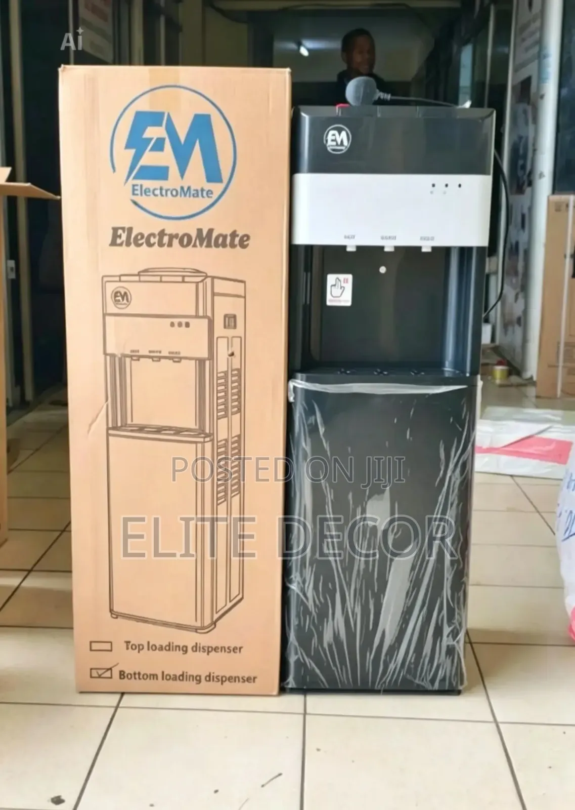 Electromate 3-Tap Top Load Water Dispenser (Black)