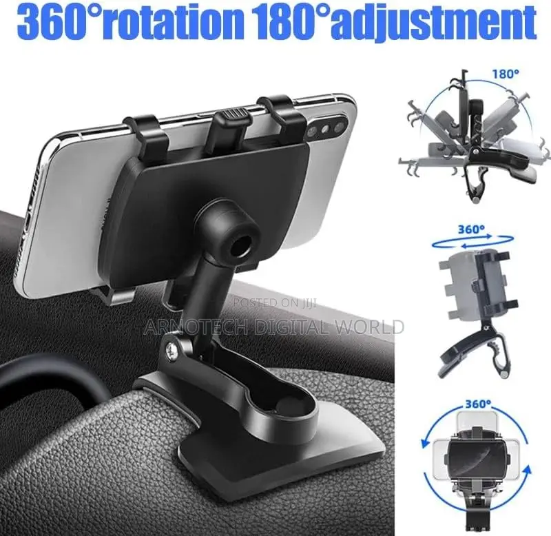 Multifunctional 360° Swiveling Car Dashboard Mobile Phone Holder