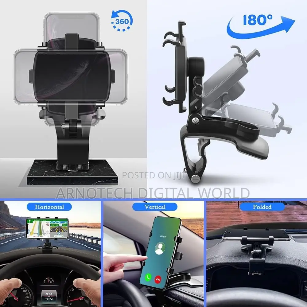 Multifunctional 360° Swiveling Car Dashboard Mobile Phone Holder