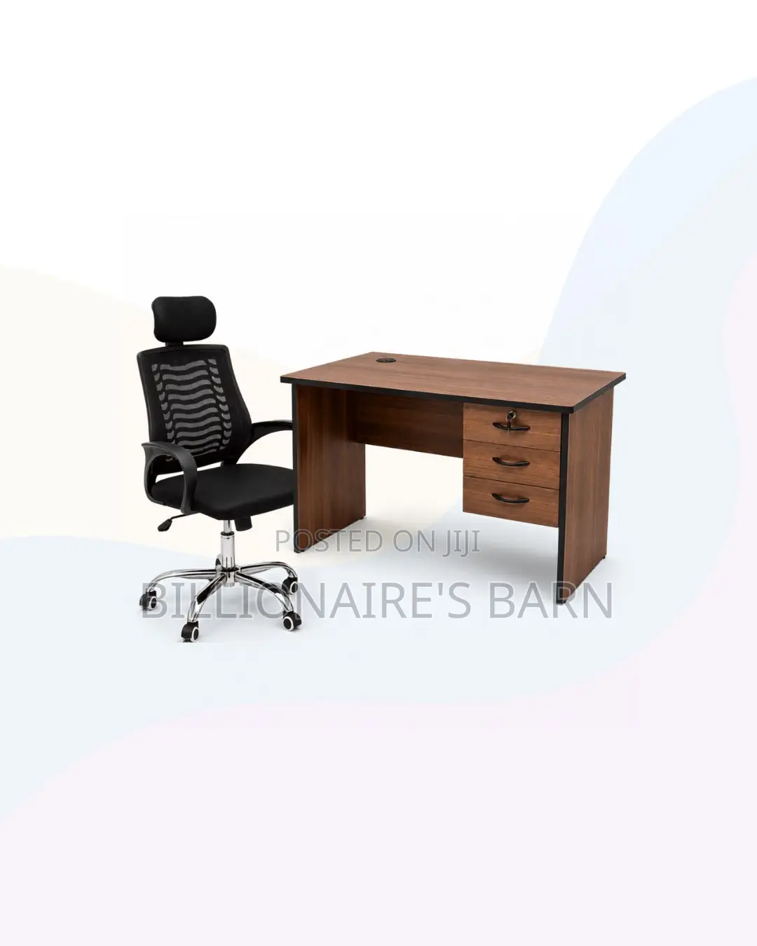 Practical 1m Desk and Headrest Mesh Chair for Better Workdays