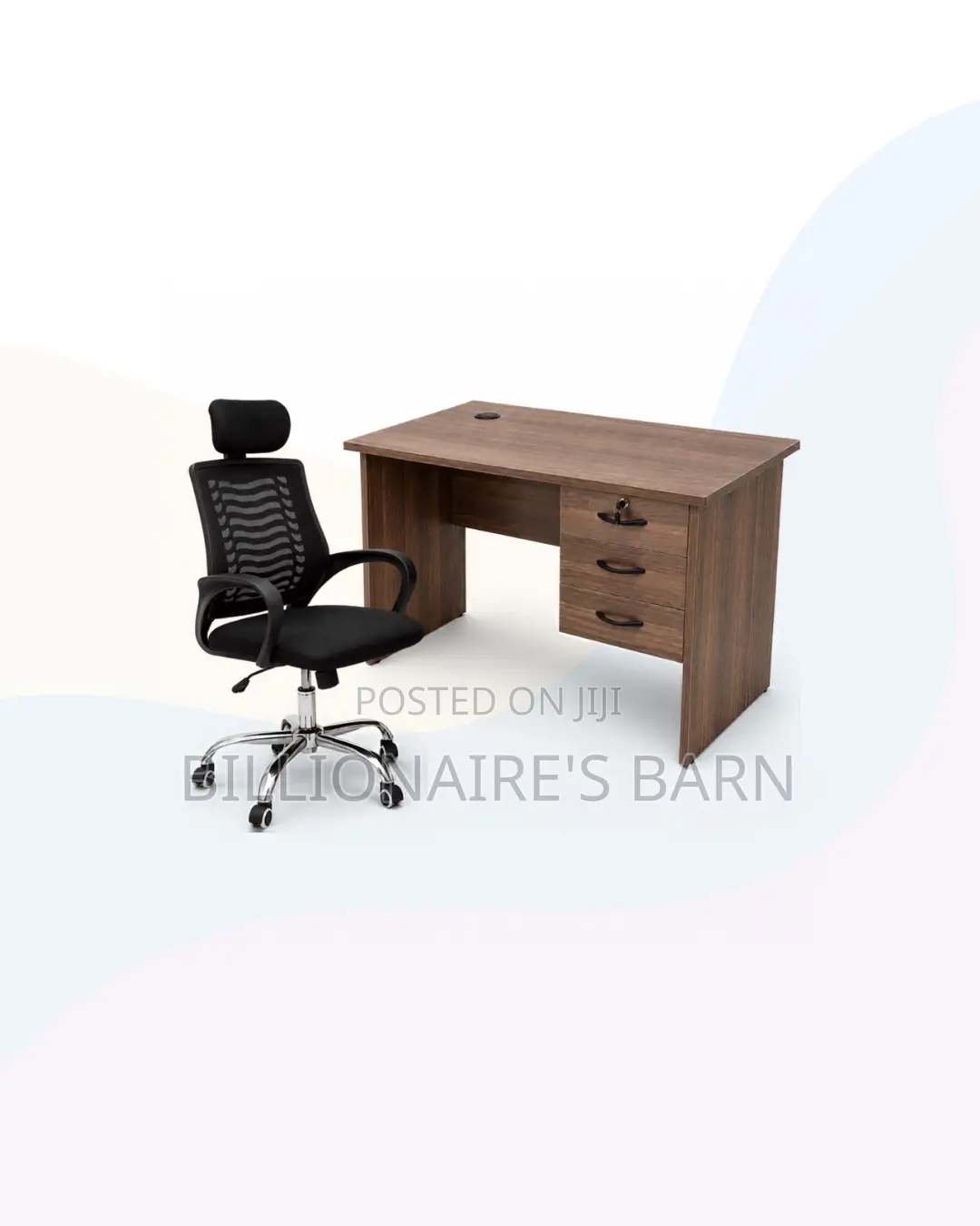 Practical 1m Desk and Headrest Mesh Chair for Office Tasks