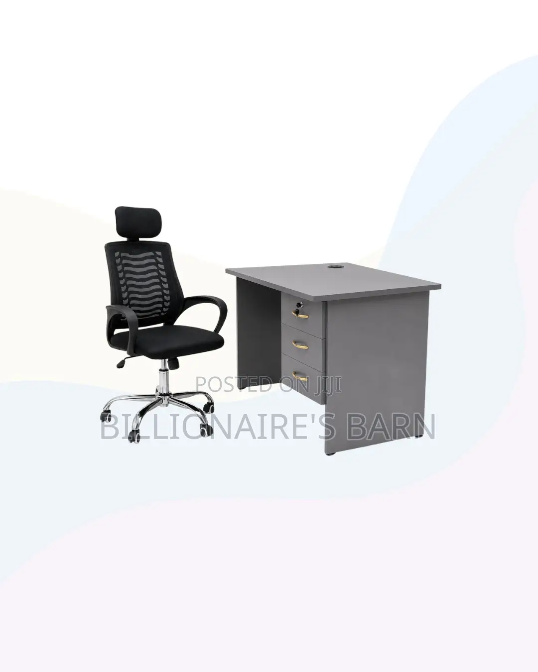 Practical 1m Desk and Headrest Mesh Chair for Home Office
