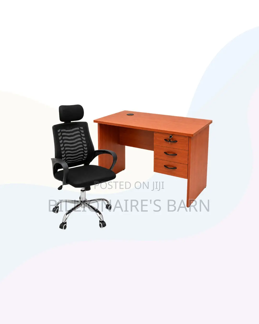 Practical 1m Desk and Headrest Mesh Chair for Desk Productivity