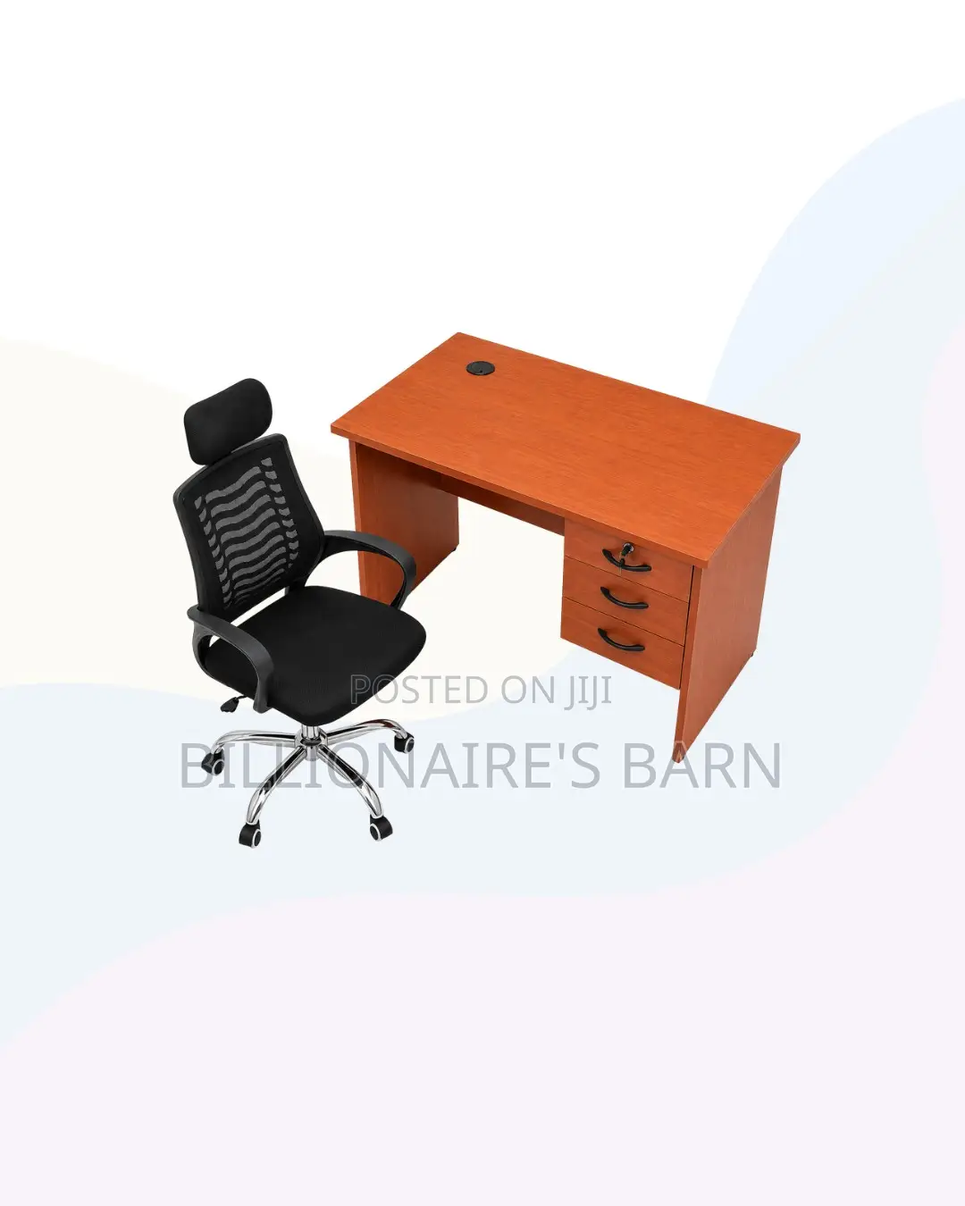 Practical 1m Desk and Headrest Mesh Chair for Desk Productivity