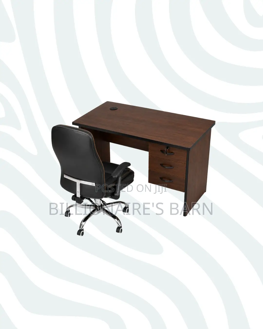Compact 1m Desk and C35 Executive Leather Chair for Home Use