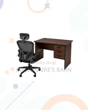 Compact 1m Desk Black Flip-Up Arms Ergonomic Chair for Smooth Routines