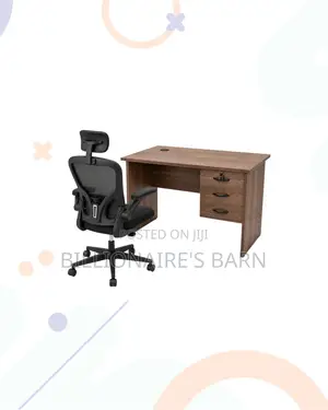 1m Desk and Black Flip-Up Arms Ergonomic Chair for Home Office