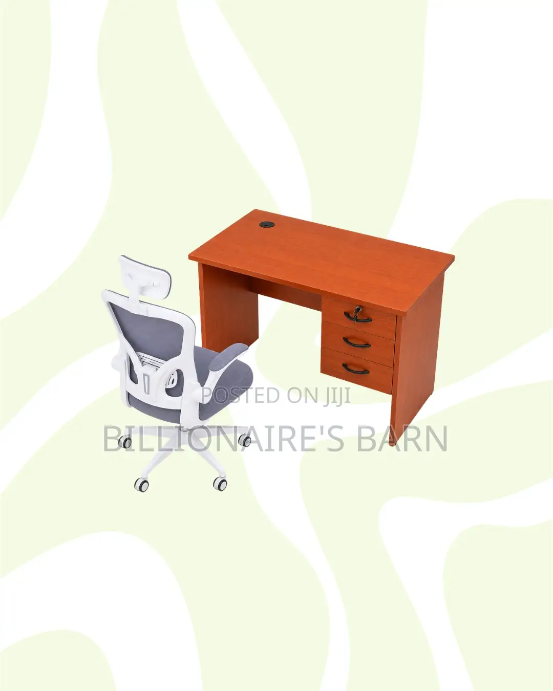 1m Desk and White Flip-Up Arms Ergonomic Chair for Better Workdays