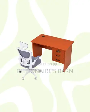 1m Desk and White Flip-Up Arms Ergonomic Chair for Better Workdays