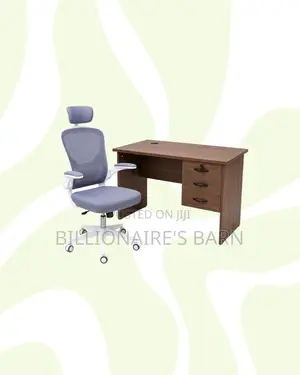 1m Desk and White Flip-Up Arms Ergonomic Chair for Focused Work