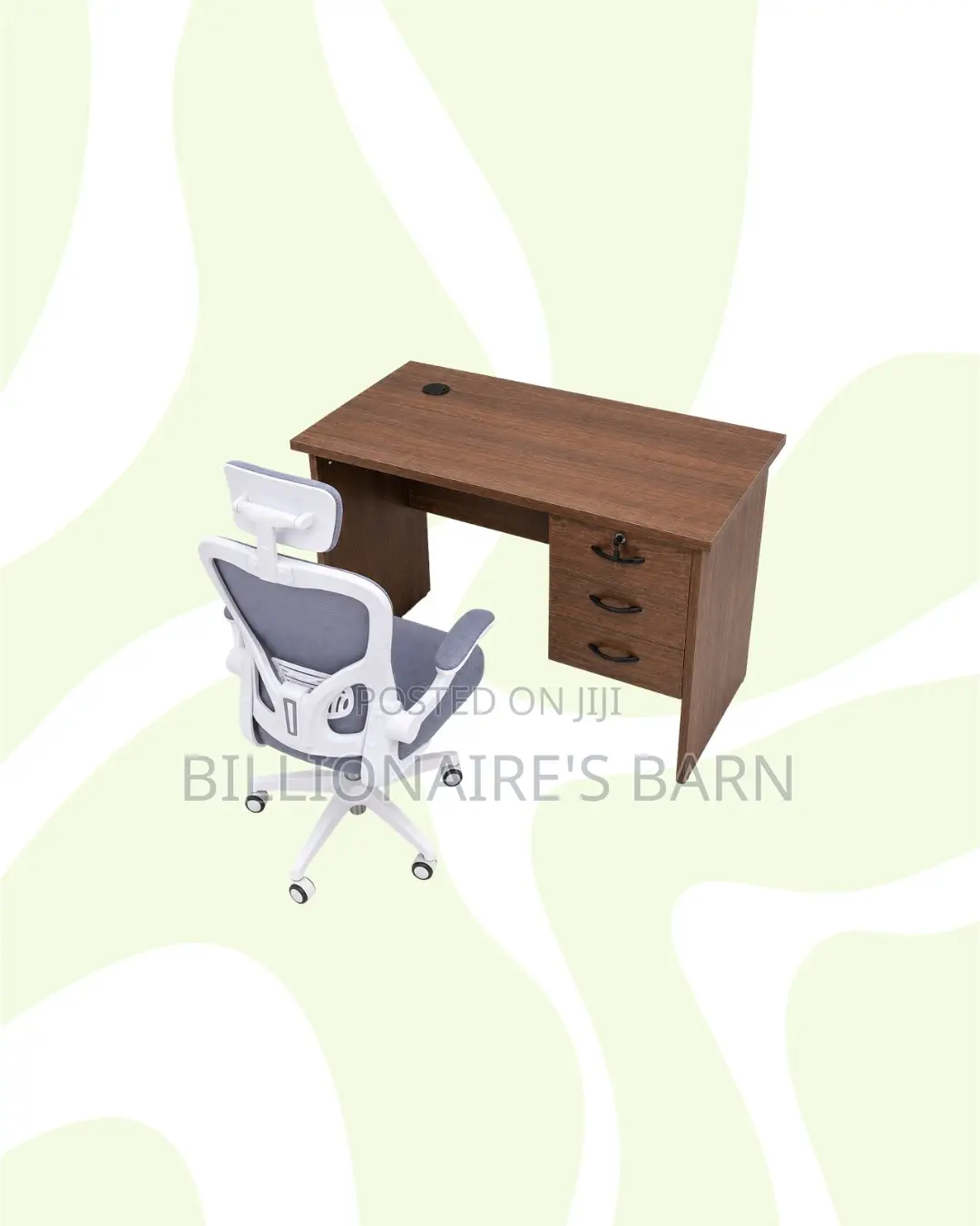1m Desk and White Flip-Up Arms Ergonomic Chair for Focused Work