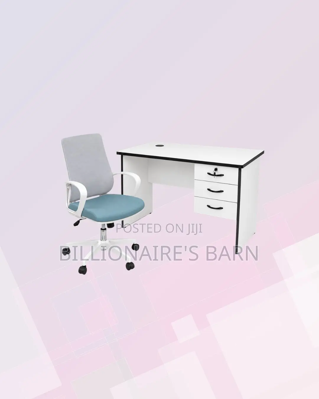Practical 1m Desk and Mid-Back Ergonomic Chair for Daily Productivity