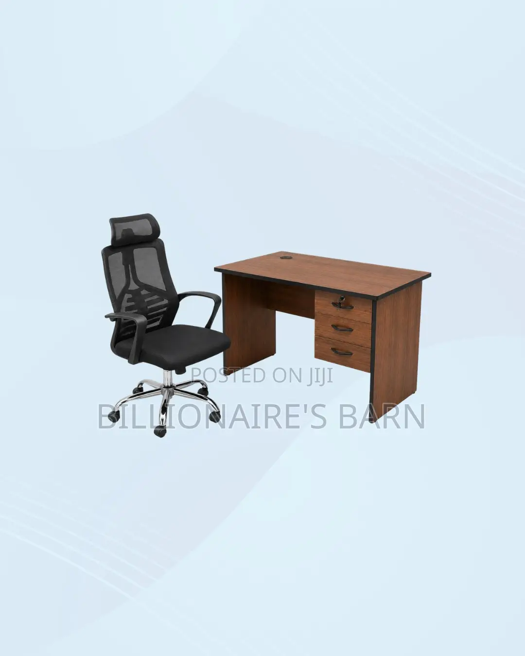 Compact 1m Desk and High-Back Ergonomic Mesh Chair for Smooth Routines
