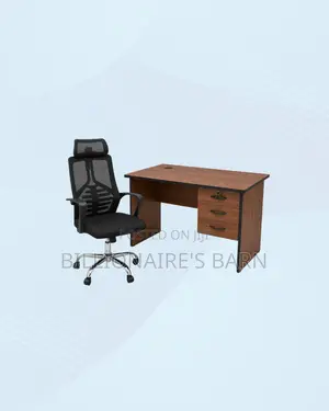 Compact 1m Desk and High-Back Ergonomic Mesh Chair for Smooth Routines
