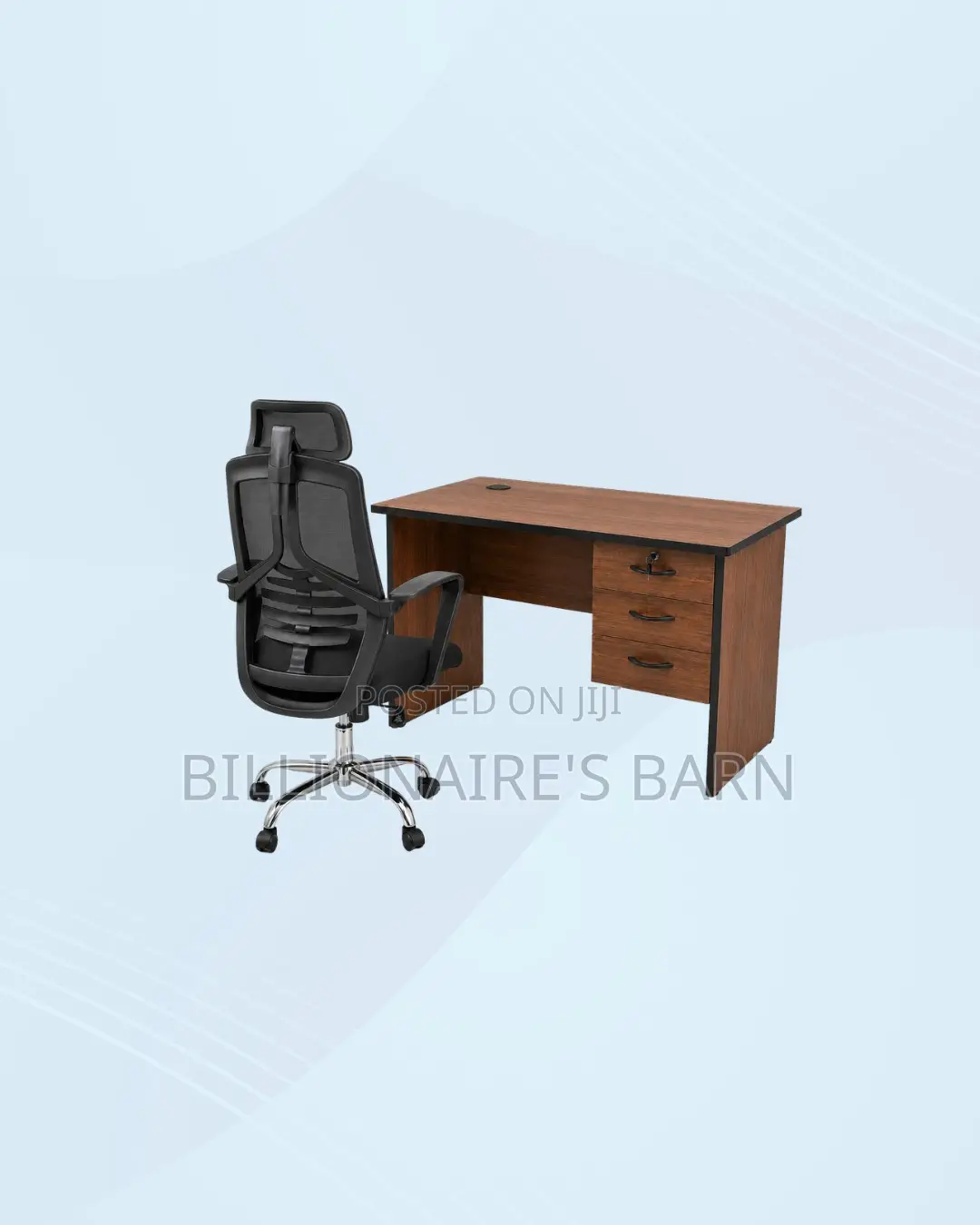 Compact 1m Desk and High-Back Ergonomic Mesh Chair for Smooth Routines