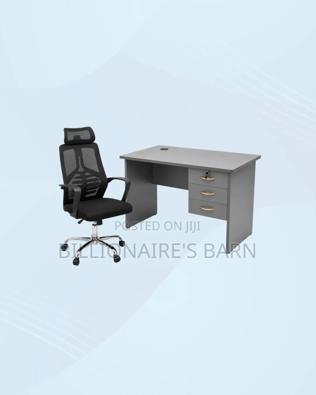 Practical 1m Desk and High-Back Ergonomic Chair for Better Workdays