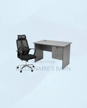 Practical 1m Desk and High-Back Ergonomic Chair for Better Workdays