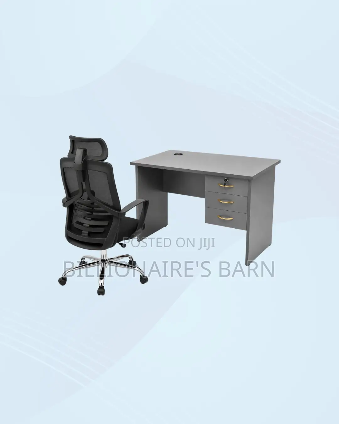 Practical 1m Desk and High-Back Ergonomic Chair for Better Workdays
