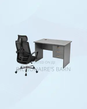 Practical 1m Desk and High-Back Ergonomic Chair for Better Workdays