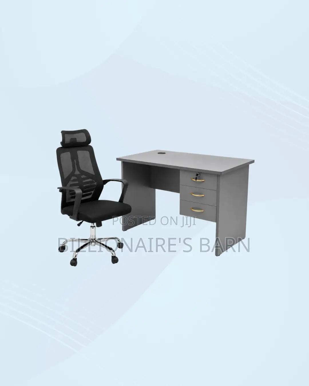 Practical 1m Desk and High-Back Ergonomic Chair for Better Workdays