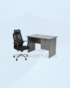 Practical 1m Desk and High-Back Ergonomic Chair for Better Workdays